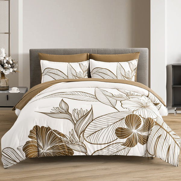 King Size Floral Comforter Set With Pillowcases King Comforter Sets