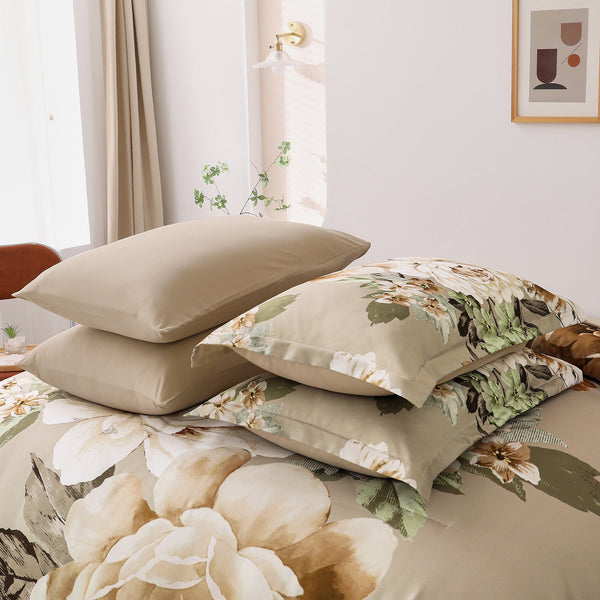 Cozy Floral Comforter Set King Size Quilted Warm Bedding With Pillowcases King Comforter Sets