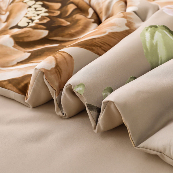 Cozy Floral Comforter Set King Size Quilted Warm Bedding With Pillowcases King Comforter Sets