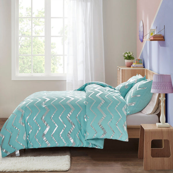 King Size Blue Gradient 3 Piece Comforter Set With Pillowcases King Comforter Sets