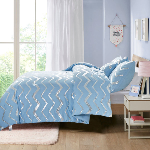 Metallic Print Comforter Set King Size Chic 3 Piece Bedding With Pillowcases King Comforter Sets