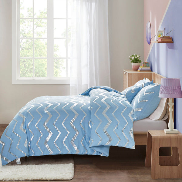 Metallic Print Comforter Set King Size Chic 3 Piece Bedding With Pillowcases King Comforter Sets