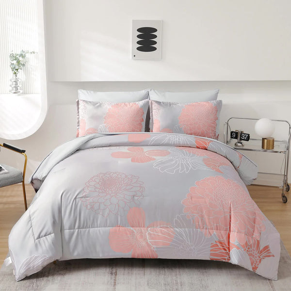 Zen Retreat Quilted Comforter Bundle 3Piece Serenity Style Comforter Sets Queen