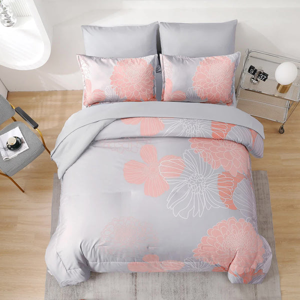 Zen Retreat Quilted Comforter Bundle 3Piece Serenity Style Comforter Sets Queen