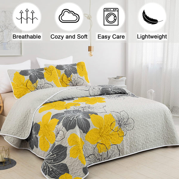 Delicate Quilted Coverlet And Pillowcases Set: Soft Touch For A Restful Night Queen Size Queen Doonas