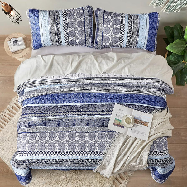 Sophisticated Quilted Coverlet And Pillowcases Set: Timeless Addition Queen Size Queen Doonas
