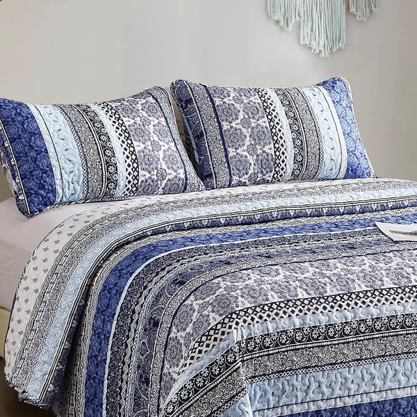 Sophisticated Quilted Coverlet And Pillowcases Set: Timeless Addition Queen Size Queen Doonas