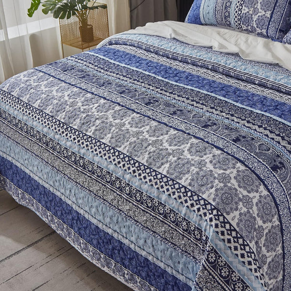 Sophisticated Quilted Coverlet And Pillowcases Set: Timeless Addition Queen Size Queen Doonas