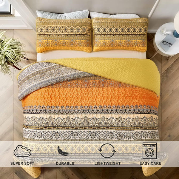 Lively Quilted Bedspread And Pillowcovers Set: Add Vibrancy To Your Room Queen Size Queen Doonas