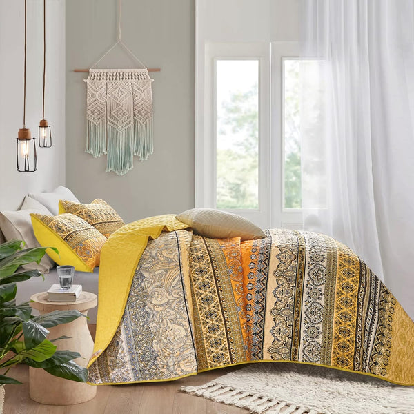 Lively Quilted Bedspread And Pillowcovers Set: Add Vibrancy To Your Room Queen Size Queen Doonas