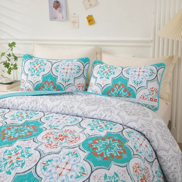 Opulent Quilted Bedspread And Pillow Covers Set Add Touch Of Elegance Queen Size Queen Doonas