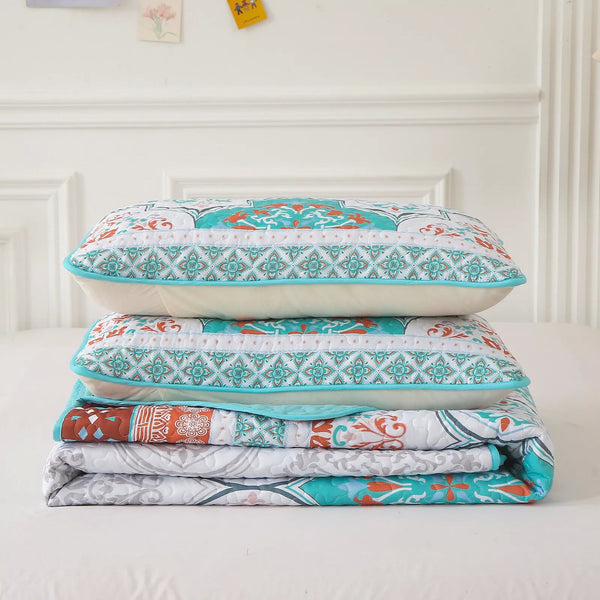 Opulent Quilted Bedspread And Pillow Covers Set Add Touch Of Elegance Queen Size Queen Doonas