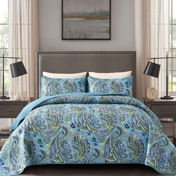 Queen Size 3 Piece Quilted Coverlet Set With Pillowcases Queen Doonas