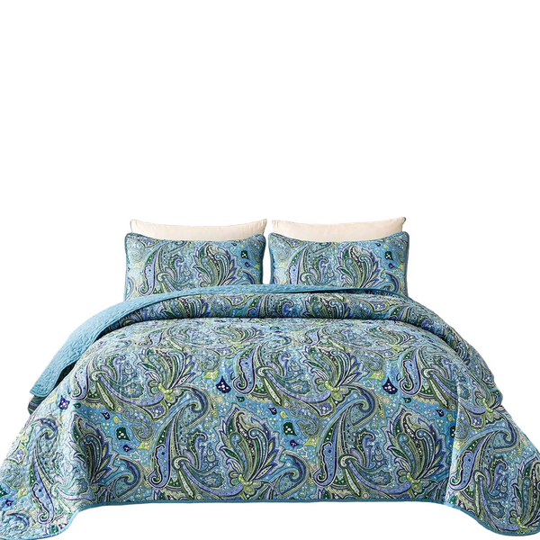 Queen Size 3 Piece Quilted Coverlet Set With Pillowcases Queen Doonas
