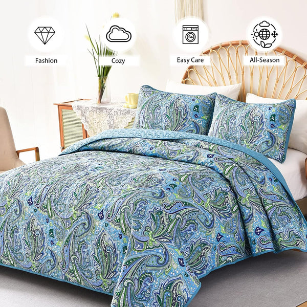 Queen Size 3 Piece Quilted Coverlet Set With Pillowcases Queen Doonas