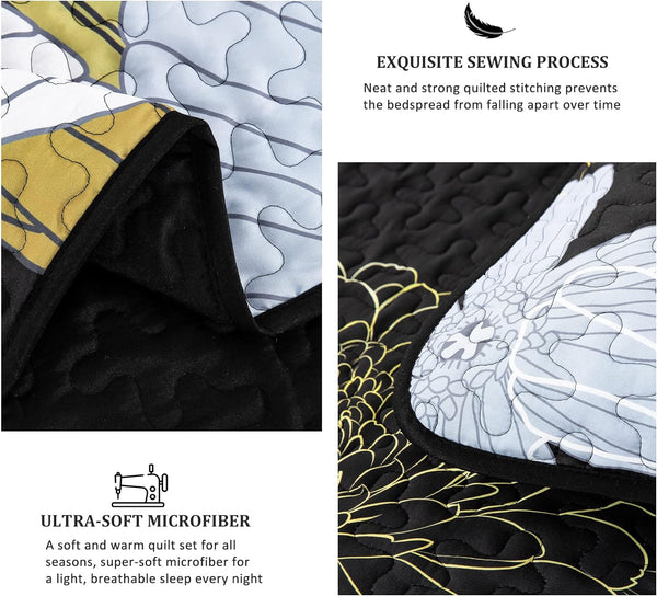 Refined Quilted Bedspread And Pillowcases Set Perfect Harmony Of Comfort And Style Queen Size Queen Doonas