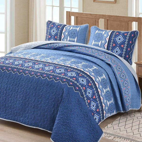 Nature Lover's Quilted Bedspread And Pillow Covers Set Inspired By The Outdoors Queen Size Queen Doonas