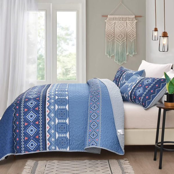 Nature Lover's Quilted Bedspread And Pillow Covers Set Inspired By The Outdoors Queen Size Queen Doonas