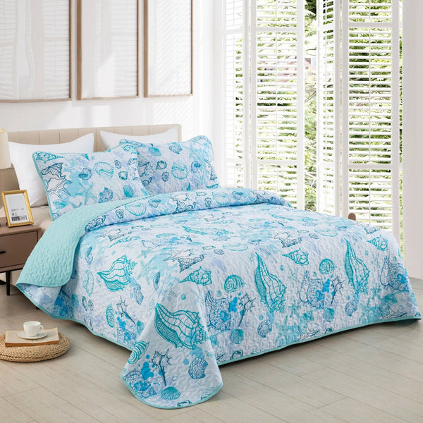 Inviting Quilted Bedspread And Pillowcovers Set: Ideal For All Seasons Queen Size Queen Doonas