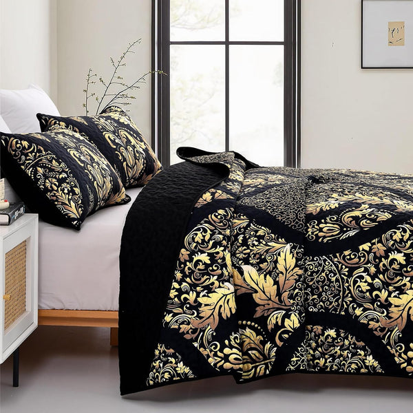 Luminous Quilted Coverlet And Pillowcases Set Brighten Your Bedroom Atmosphere Queen Size Queen Doonas