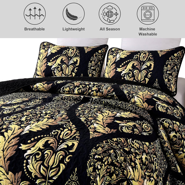 Luminous Quilted Coverlet And Pillowcases Set Brighten Your Bedroom Atmosphere Queen Size Queen Doonas