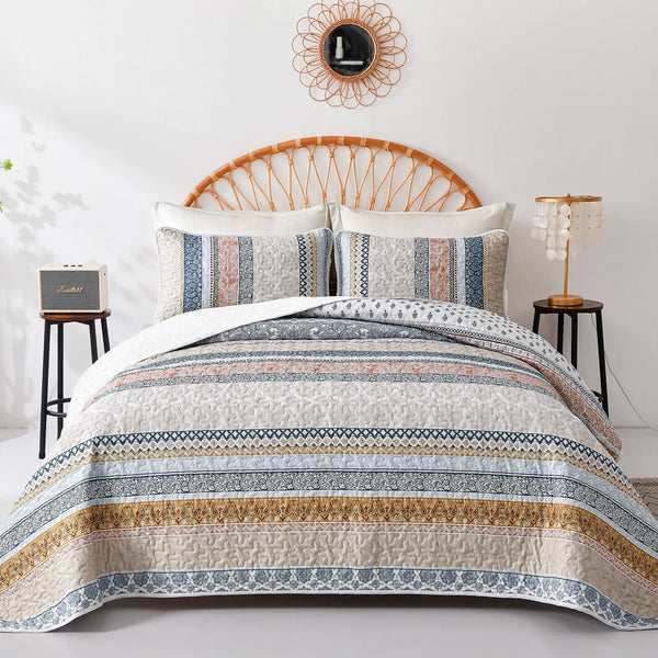 Graceful Quilted Coverlet And Pillowcases Set: Timeless Beauty And Comfort Queen Size Queen Doonas