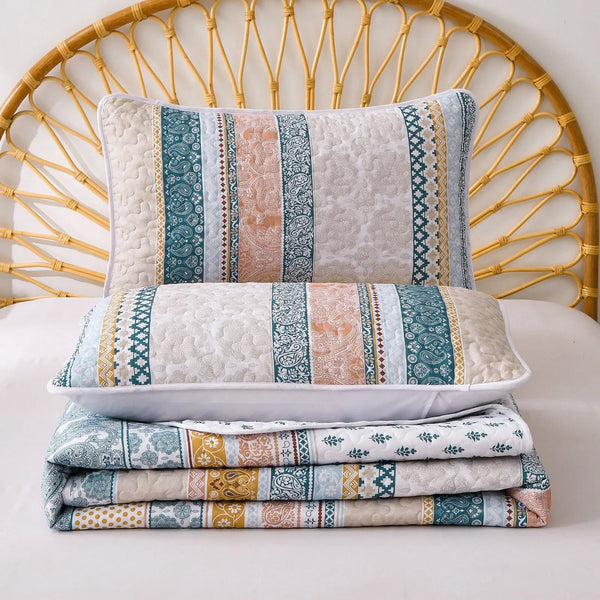 Graceful Quilted Coverlet And Pillowcases Set: Timeless Beauty And Comfort Queen Size Queen Doonas