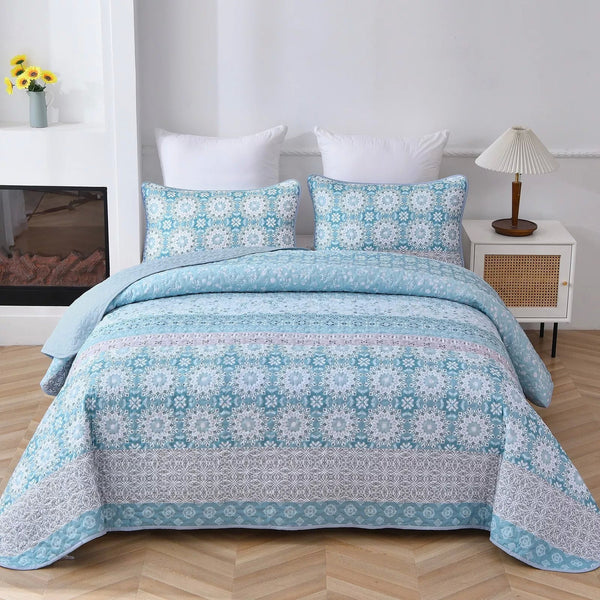Peaceful Quilted Coverlet And Pillow Covers Set Relax Unwind Queen Size Queen Doonas