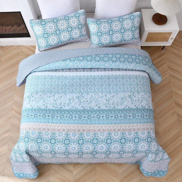 Peaceful Quilted Coverlet And Pillow Covers Set Relax Unwind Queen Size Queen Doonas