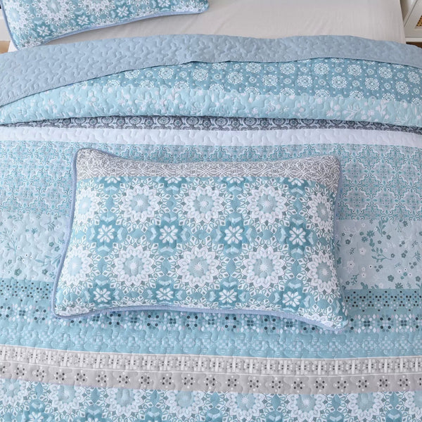 Peaceful Quilted Coverlet And Pillow Covers Set Relax Unwind Queen Size Queen Doonas