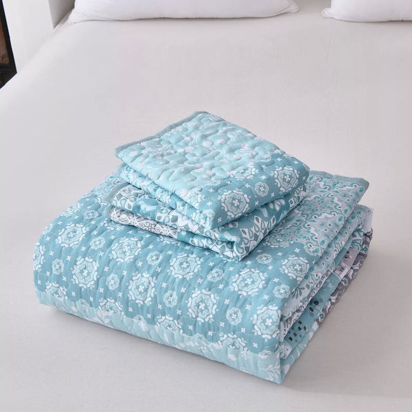 Peaceful Quilted Coverlet And Pillow Covers Set Relax Unwind Queen Size Queen Doonas