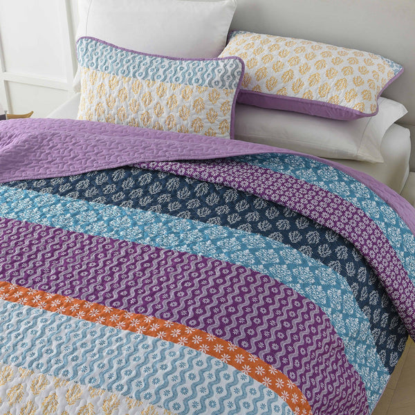 Quirky Quilted Coverlet And Pillow Covers Set Add Personality To Your Space Queen Size Queen Doonas