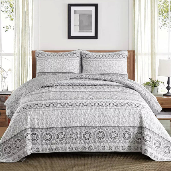 Striking Quilted Coverlet And Pillowcovers Set: Make Bold Impact Queen Size Queen Doonas