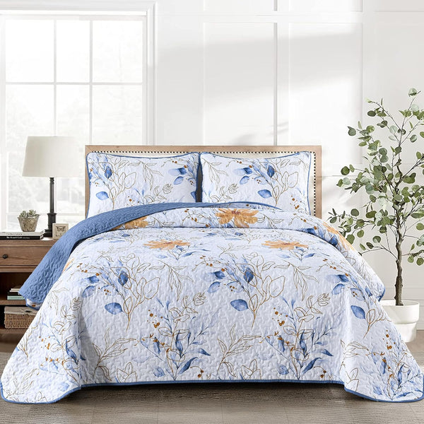 Quietude Quilted Coverlet And Pillow Covers Set Perfect For Relaxation Queen Size Queen Doonas