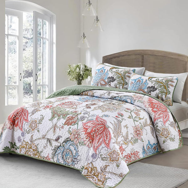 Warm And Inviting Quilted Bedspread And Pillowcases Set: Designed For Relaxation Queen Size Queen Doonas