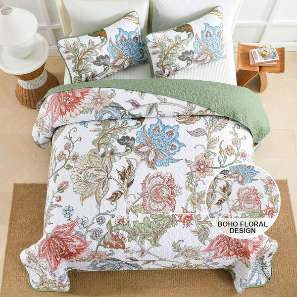Warm And Inviting Quilted Bedspread And Pillowcases Set: Designed For Relaxation Queen Size Queen Doonas