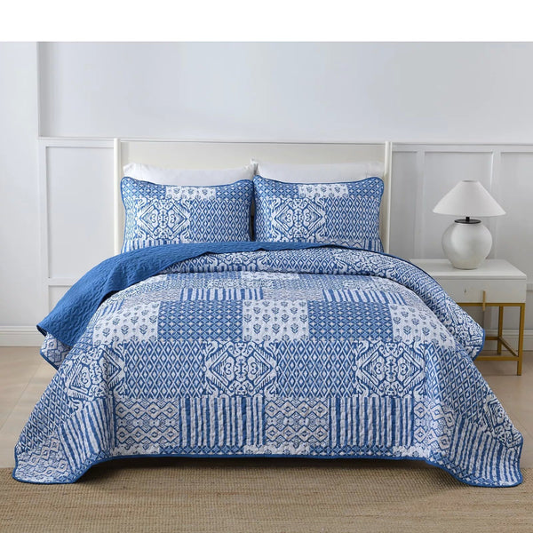 Blissful Quilted Bedspread And Pillowcovers Set: Relax In Style Queen Size Queen Doonas