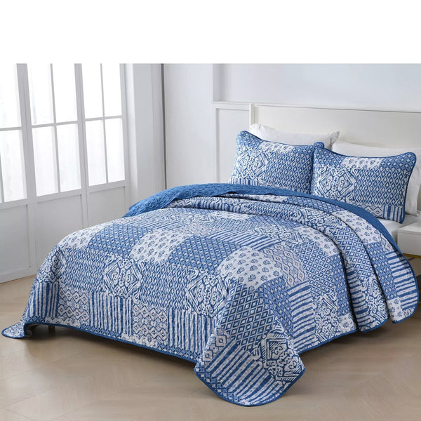 Blissful Quilted Bedspread And Pillowcovers Set: Relax In Style Queen Size Queen Doonas
