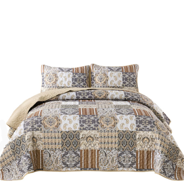 Styleforhome Quietude Quilted Coverlet And Pillowcovers Set: Perfect For Relaxation Queen Size Queen Doonas