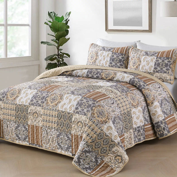 Styleforhome Quietude Quilted Coverlet And Pillowcovers Set: Perfect For Relaxation Queen Size Queen Doonas