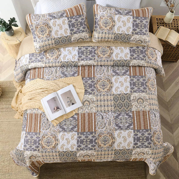 Styleforhome Quietude Quilted Coverlet And Pillowcovers Set: Perfect For Relaxation Queen Size Queen Doonas