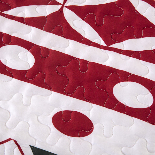 Styleforhome Christmas Print Queen Bedspread Set Quilt Covers