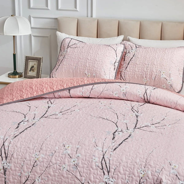 Versatile Quilted Coverlet And Pillowcases Set: Adapts To Every Season Queen Size Queen Doonas