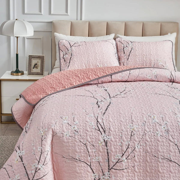 Versatile Quilted Coverlet And Pillowcases Set: Adapts To Every Season Queen Size Queen Doonas
