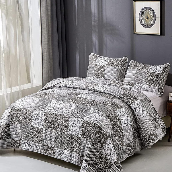 Bold Quilted Bedspread And Pillowcovers Set: Make Statement Queen Size Queen Doonas