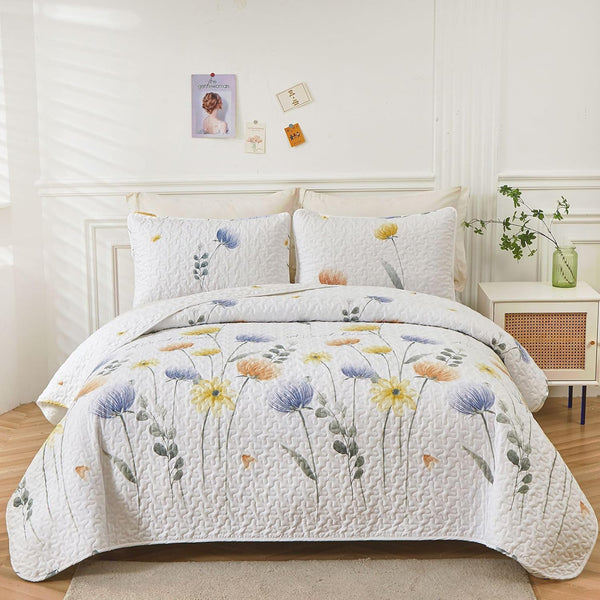 Refined Quilted Bedspread And Pillowcases Set Class And Comfort Combined Queen Size Queen Doonas