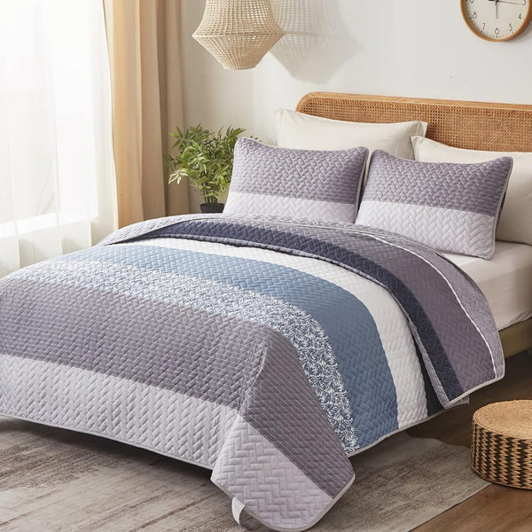Ornate Quilted Bedspread And Pillowcases Set Beautifully Crafted For Luxury Queen Size Queen Doonas