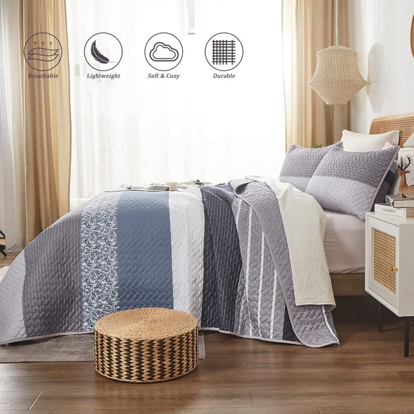 Ornate Quilted Bedspread And Pillowcases Set Beautifully Crafted For Luxury Queen Size Queen Doonas