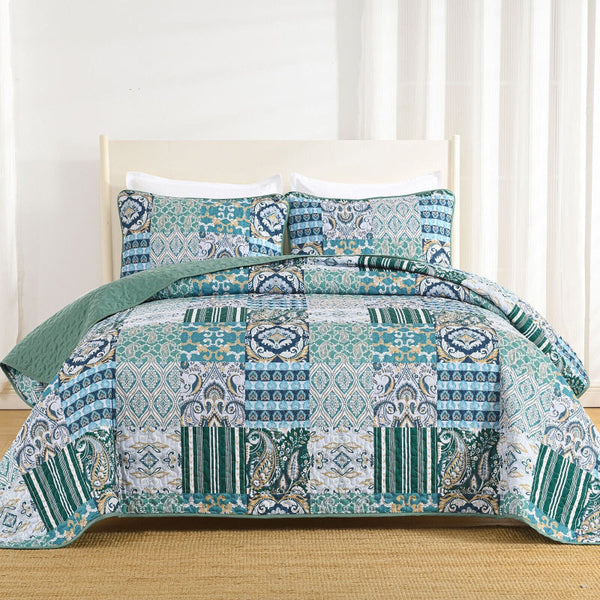 Exquisite Regal Purple 3 Pc Bedspread And Pillow Cover Set Quilt Covers