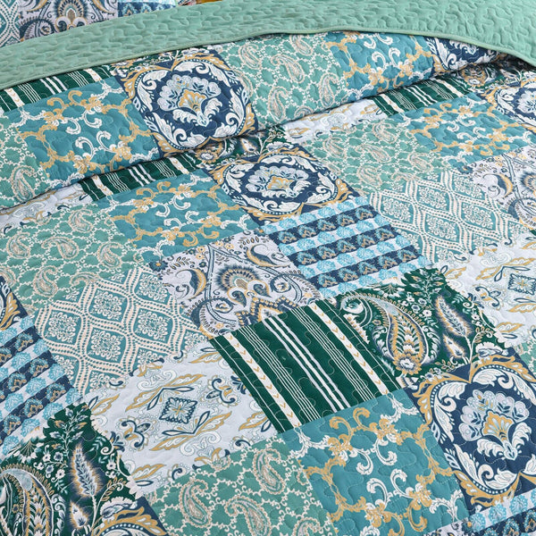 Exquisite Regal Purple 3 Pc Bedspread And Pillow Cover Set Quilt Covers